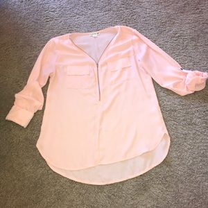 Pink and silver blouse with zipper